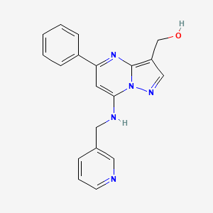 molecular formula C19H17N5O B10758543 (5-Phenyl-7-(pyridin-3-ylmethylamino)pyrazolo[1,5-a]pyrimidin-3-yl)methanol 