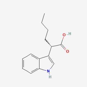 molecular formula C14H17NO2 B10758550 (2s)-2-(1h-Indol-3-Yl)hexanoic Acid 