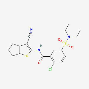 2-Chloro-N-(3-cyano-5,6-dihydro-4H-cyclopenta[b]thiophen-2-yl)-5-diethylsulfamoyl-benzamide