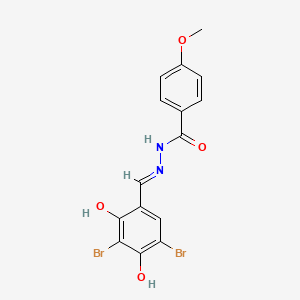 N'-[(1E)-(3,5-dibromo-2,4-dihydroxyphenyl)methylidene]-4-methoxybenzohydrazide