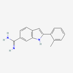 molecular formula C16H15N3 B10758632 2-(2-Methylphenyl)-1H-indole-6-carboximidamide 