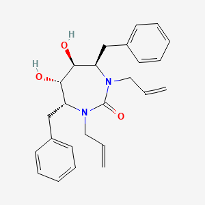 molecular formula C25H30N2O3 B10758635 [4-R-(4-alpha,6-beta,7-beta]-Hexahydro-5,6-DI(hydroxy)-1,3-DI(allyl)-4,7-bisphenylmethyl)-2H-1,3-diazepinone CAS No. 153223-14-4