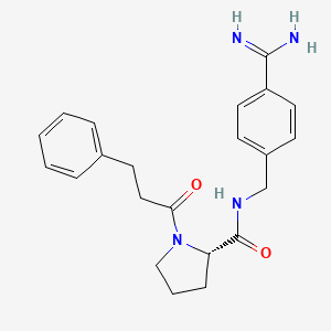 molecular formula C22H26N4O2 B10758650 N-(4-Carbamimidoylbenzyl)-1-(3-Phenylpropanoyl)-L-Prolinamide 