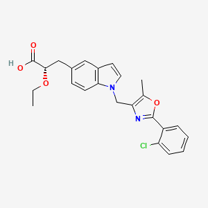 molecular formula C24H23ClN2O4 B10758668 (2s)-3-(1-{[2-(2-Chlorophenyl)-5-Methyl-1,3-Oxazol-4-Yl]methyl}-1h-Indol-5-Yl)-2-Ethoxypropanoic Acid 