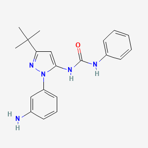 molecular formula C20H23N5O B10758740 1-[1-(3-Aminophenyl)-3-Tert-Butyl-1h-Pyrazol-5-Yl]-3-Phenylurea 