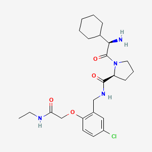 molecular formula C24H35ClN4O4 B10758764 (2S)-1-[(2R)-2-amino-2-cyclohexylacetyl]-N-[[5-chloro-2-[2-(ethylamino)-2-oxoethoxy]phenyl]methyl]pyrrolidine-2-carboxamide 