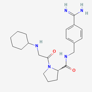 molecular formula C21H31N5O2 B10758798 (S)-N-(4-Carbamimidoylbenzyl)-1-(2-(Cyclohexylamino)ethanoyl)pyrrolidine-2-Carboxamide 