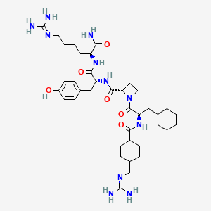 molecular formula C38H61N11O6 B10758853 trans-4-(Guanidinomethyl)-cyclohexane-L-YL-D-3-cyclohexylalanyl-L-azetidine-2-YL-D-tyrosinyl-L-homoargininamide 