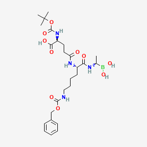 molecular formula C26H41BN4O10 B10758883 Boc-gamma-D-glu-L-lys(cbz)-D-boroala 