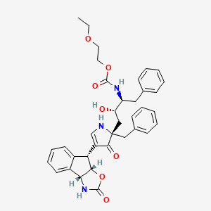 molecular formula C36H39N3O7 B10758923 2-Ethoxyethyl (2S,3S)-4-((S)-2-benzyl-3-oxo-4-((3AR,8R,8AS)-2-oxo-3,3A,8,8A-tetrahydro-2H-indeno[1,2-D]oxazol-8-YL)-2,3-dihydro-1H-pyrrol-2-YL)-3-hydroxy-1-phenylbutan-2-ylcarbamate 