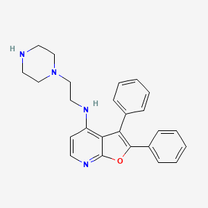 molecular formula C25H26N4O B10758989 2,3-Diphenyl-N-(2-piperazin-1-ylethyl)furo[2,3-B]pyridin-4-amine 