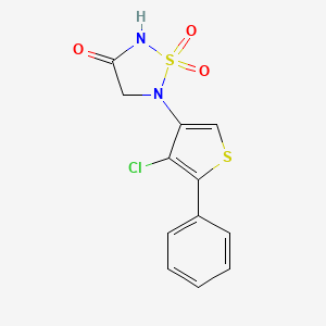 molecular formula C12H9ClN2O3S2 B10759002 5-(4-Chloro-5-Phenyl-3-Thienyl)-1,2,5-Thiadiazolidin-3-One 1,1-Dioxide 