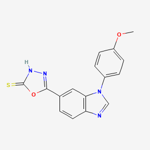 molecular formula C16H12N4O2S B10759122 5-[1-(4-methoxyphenyl)-1H-benzimidazol-6-yl]-1,3,4-oxadiazole-2(3H)-thione 