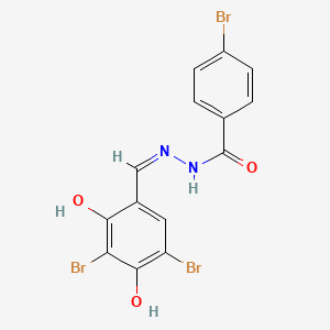 4-bromo-N-[(Z)-(3,5-dibromo-2,4-dihydroxyphenyl)methylideneamino]benzamide