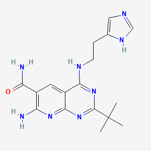 molecular formula C17H22N8O B10759178 7-Amino-2-Tert-Butyl-4-{[2-(1h-Imidazol-4-Yl)ethyl]amino}pyrido[2,3-D]pyrimidine-6-Carboxamide 