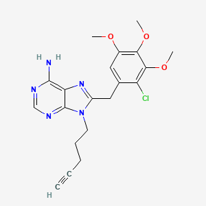 molecular formula C20H22ClN5O3 B10759192 8-(2-Chloro-3,4,5-trimethoxy-benzyl)-9-pent-4-ylnyl-9H-purin-6-ylamine 