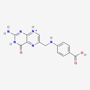 molecular formula C14H13N6O3+ B10759272 Pteric acid 