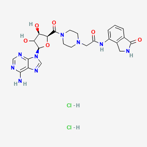 2-[4-[(2S,3R,5R)-5-(6-Aminopurin-9-yl)-3,4-dihydroxyoxolane-2-carbonyl]piperazin-1-yl]-N-(1-oxo-2,3-dihydroisoindol-4-yl)acetamide;dihydrochloride