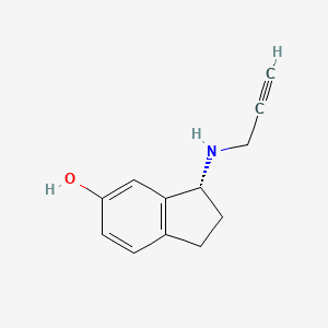 molecular formula C12H13NO B10759307 5-Hydroxy-N-propargyl-1(R)-aminoindan 