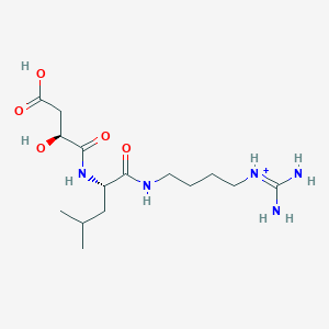 amino{[4-({N-[(2S)-3-carboxy-2-hydroxypropanoyl]-L-leucyl}amino)butyl]amino}methaniminium