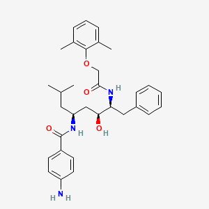 molecular formula C32H41N3O4 B10759325 3-Amino-n-{4-[2-(2,6-dimethyl-phenoxy)-acetylamino]-3-hydroxy-1-isobutyl-5-phenyl-pentyl}-benzamide 