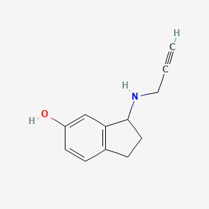 molecular formula C12H13NO B10759339 (R)-3-Prop-2-ynylamino-indan-5-ol 