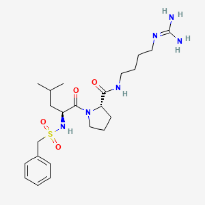 molecular formula C23H38N6O4S B10759367 1-Guanidino-4-(N-phenylmethanesulfonyl-L-leucyl-L-prolylamino)butane 