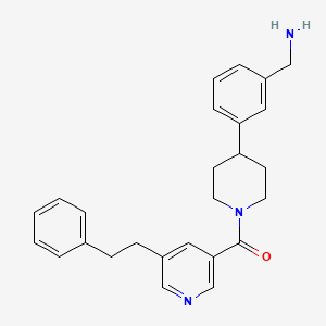 [4-(3-Aminomethyl-phenyl)-piperidin-1-YL]-(5-phenethyl-pyridin-3-YL)-methanone