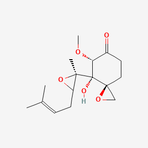 molecular formula C16H24O5 B10759447 (3S,4R,5S)-4-hydroxy-5-methoxy-4-[(2R)-2-methyl-3-(3-methylbut-2-enyl)oxiran-2-yl]-1-oxaspiro[2.5]octan-6-one 