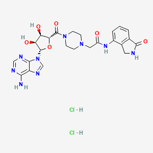 2-[4-[(2R,3R,4S,5S)-5-(6-aminopurin-9-yl)-3,4-dihydroxyoxolane-2-carbonyl]piperazin-1-yl]-N-(1-oxo-2,3-dihydroisoindol-4-yl)acetamide;dihydrochloride