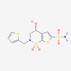 3,4-Dihydro-4-hydroxy-2-(2-thienymethyl)-2h-thieno[3,2-e]-1,2-thiazine-6-sulfonamide-1,1-dioxide