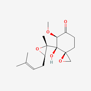 molecular formula C16H24O5 B10759520 (3S,4S,5R)-4-hydroxy-5-methoxy-4-[(2S,3R)-2-methyl-3-(3-methylbut-2-enyl)oxiran-2-yl]-1-oxaspiro[2.5]octan-6-one 