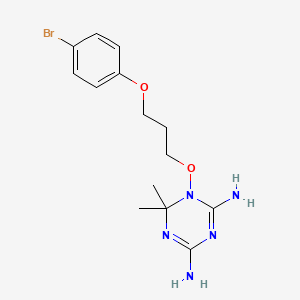 molecular formula C14H20BrN5O2 B10759576 1-[3-(4-bromophenoxy)propoxy]-6,6-dimethyl-1,3,5-triazine-2,4-diamine CAS No. 179184-06-6