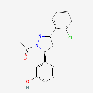 molecular formula C17H15ClN2O2 B10759578 3-[(5S)-1-Acetyl-3-(2-chlorophenyl)-4,5-dihydro-1H-pyrazol-5-YL]phenol 