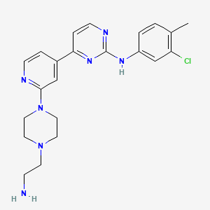 molecular formula C22H26ClN7 B10759616 4-{2-[4-(2-Aminoethyl)piperazin-1-YL]pyridin-4-YL}-N-(3-chloro-4-methylphenyl)pyrimidin-2-amine 