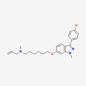 molecular formula C24H30BrN3O B10759646 Allyl-{6-[3-(4-bromo-phenyl)-1-methyl-1H-indazol-6-YL]oxy}hexyl)-N-methylamine 