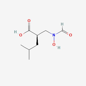 molecular formula C8H15NO4 B10759685 2-{[Formyl(hydroxy)amino]methyl}-4-methylpentanoic acid 