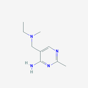 molecular formula C9H16N4 B10759686 5-{[Ethyl(methyl)amino]methyl}-2-methyl-5,6-dihydropyrimidin-4-amine 