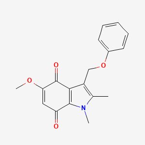 molecular formula C18H17NO4 B10759718 5-Methoxy-1,2-dimethyl-3-(phenoxymethyl)indole-4,7-dione 