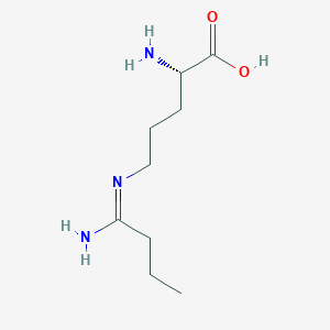 molecular formula C9H19N3O2 B10759720 (2S)-2-amino-5-(1-aminobutylideneamino)pentanoic acid 