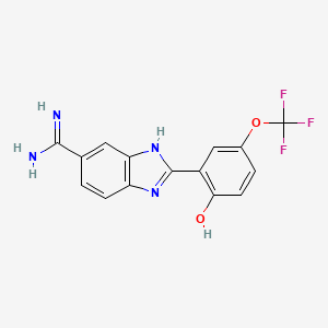 2-{5-[Amino(iminio)methyl]-1H-benzimidazol-2-YL}-4-(trifluoromethoxy)benzenolate