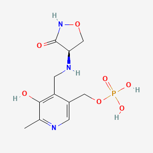 molecular formula C11H16N3O7P B10759784 d-[3-Hydroxy-2-methyl-5-phosphonooxymethyl-pyridin-4-ylmethyl]-n,o-cycloserylamide 