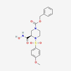 molecular formula C20H23N3O7S B10759834 N-Hydroxy-1-(4-methoxyphenyl)sulfonyl-4-benzyloxycarbonyl-piperazine-2-carboxamide 