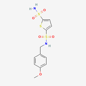 molecular formula C12H14N2O5S3 B10759844 2-N-[(4-methoxyphenyl)methyl]thiophene-2,5-disulfonamide 