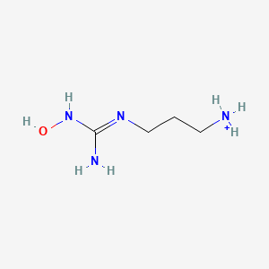 molecular formula C4H13N4O+ B10759867 Descarboxy-nor-N(omega)-hydroxy-L-arginine 