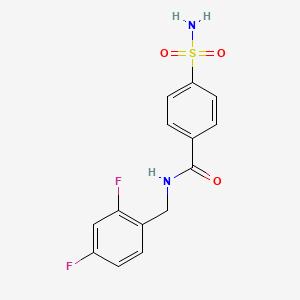 molecular formula C14H12F2N2O3S B10759874 4-(Aminosulfonyl)-N-[(2,4-difluorophenyl)methyl]-benzamide 