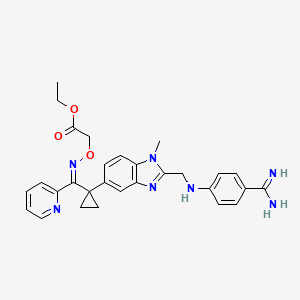 molecular formula C29H31N7O3 B10759916 [(1-{2[(4-Carbamimidoyl-phenylamino)-methyl]-1-methyl-1H-benzoimidazol-5-YL}-cyclopropyl)-pyridin-2-YL-methyleneaminooxy]-acetic acid ethyl ester 