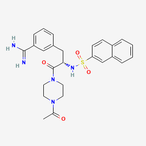 molecular formula C26H29N5O4S B10759920 N-alpha-(2-Naphthylsulfonyl)-N(3-amidino-L-phenylalaninyl)-4-acetyl-piperazine 