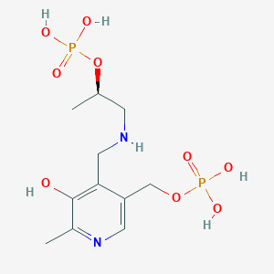 molecular formula C11H20N2O9P2 B10759931 {3-[(3-Hydroxy-2-methyl-5-phosphonooxymethyl-pyridin-4-ylmethyl)-amino]-2-methyl-propyl}-phosphonic acid 