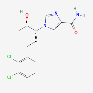 molecular formula C15H17Cl2N3O2 B10759949 1-[(3R,4S)-1-(2,3-dichlorophenyl)-4-hydroxypentan-3-yl]-1H-imidazole-4-carboxamide 